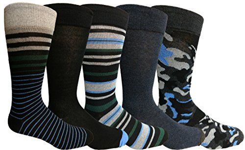 Yacht&smith 5 Pairs Of Mens Dress Socks, Colorful Fun Pattern Design, Casual (assorted r) - Mens Dress Sock