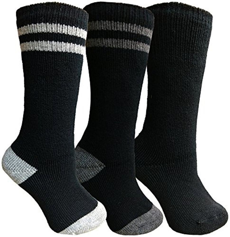 Yacht&smith 3 Pairs Womens Brushed Socks, Warm Winter Thermal Crew Sock (3 Pairs Assorted d)