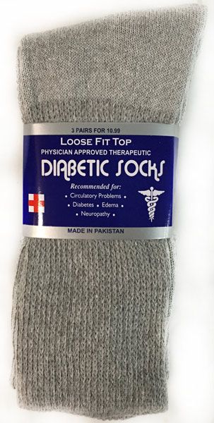 36 Wholesale Women's Grey Long Diabetic Sock