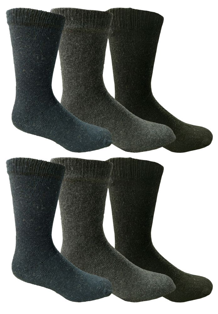 Yacht & Smith Men's Cotton Assorted Colored Thermal Crew Socks - at -   