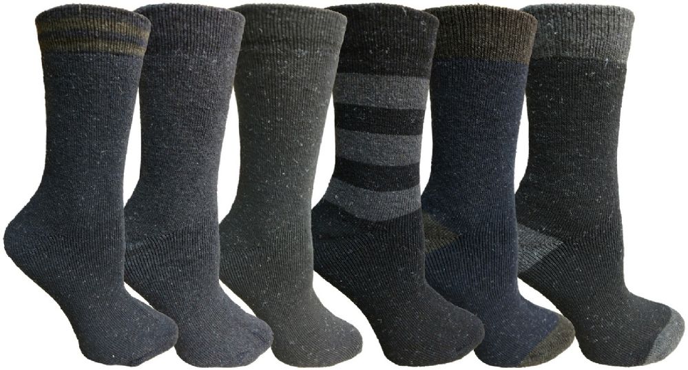 Yacht&smith 6 Pairs Womens Boot Socks, Thick Warm Winter Crew Sock (6 Pairs, Assorted b) - Womens Crew Sock