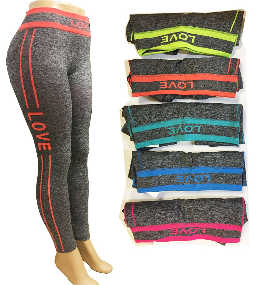 24 Pieces of Love Stretch Leggings In Assorted Colors And Sizes