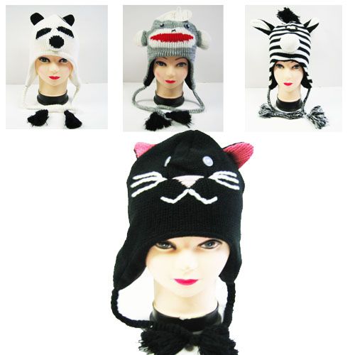 24 Pieces of Knitted Animal Hat In Assorted Styles