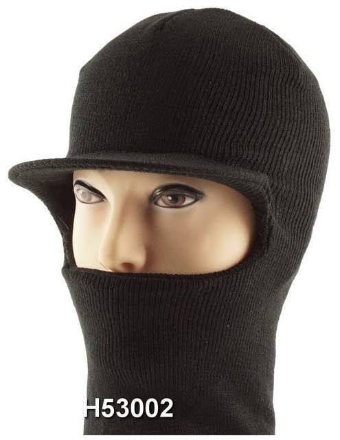 48 Pieces of Unisex Black Ski Hat/mask With Lid