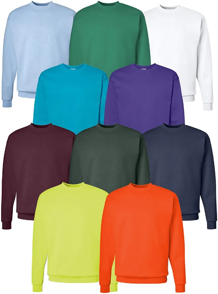 36 Wholesale Gildan Mens Assorted Colors Fleece Sweat Shirts Assorted Sizes And Colors