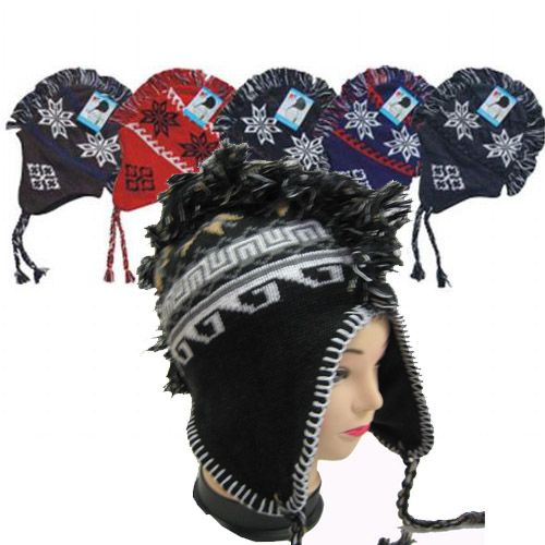 36 Wholesale Mohawk Winter Hat In Assorted Colors