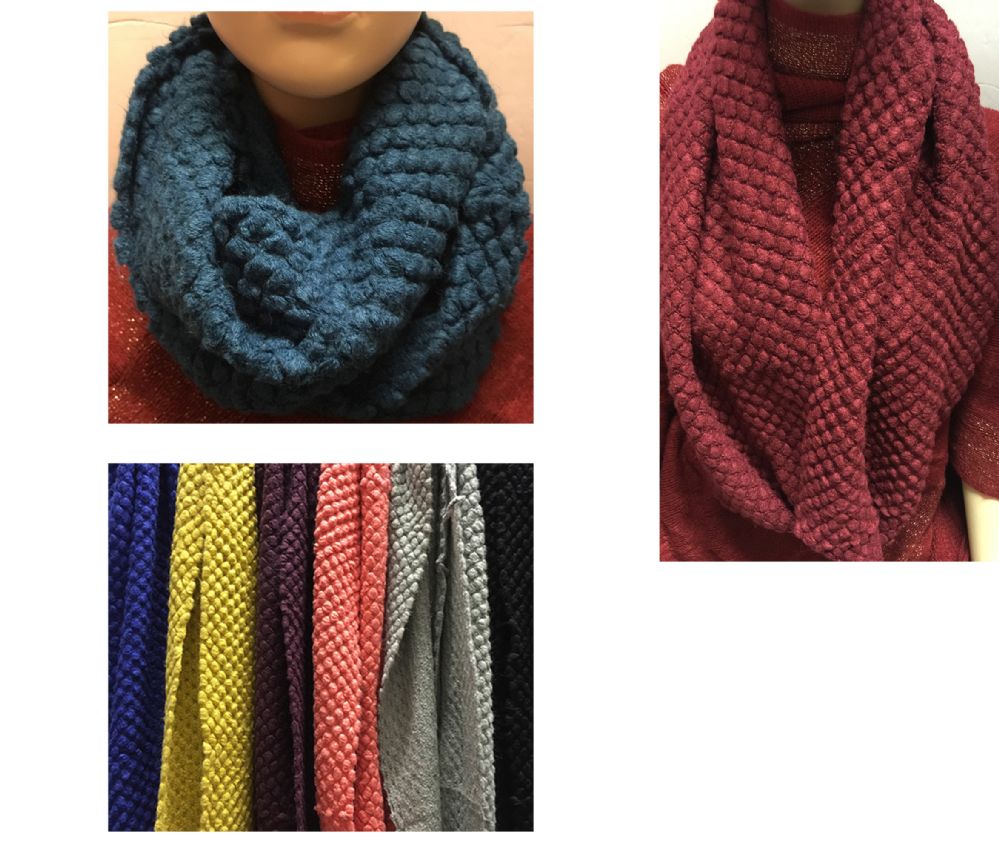 24 Pieces of Women's Textured Assorted Color Scarves
