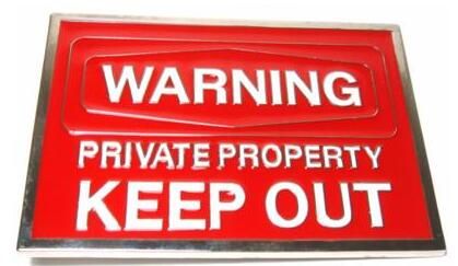 12 Pieces of Private Property Keep Out Belt Buckle