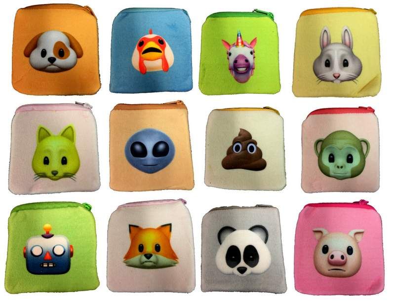 72 Pieces of Square Emoji Icons Coin Purse With Zippers