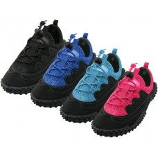 36 Wholesale Children's Lace Up "wave" Water Shoes