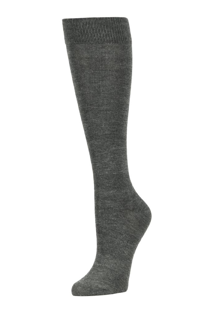 240 Wholesale Woman's Solid Charcoal Knee High Socks