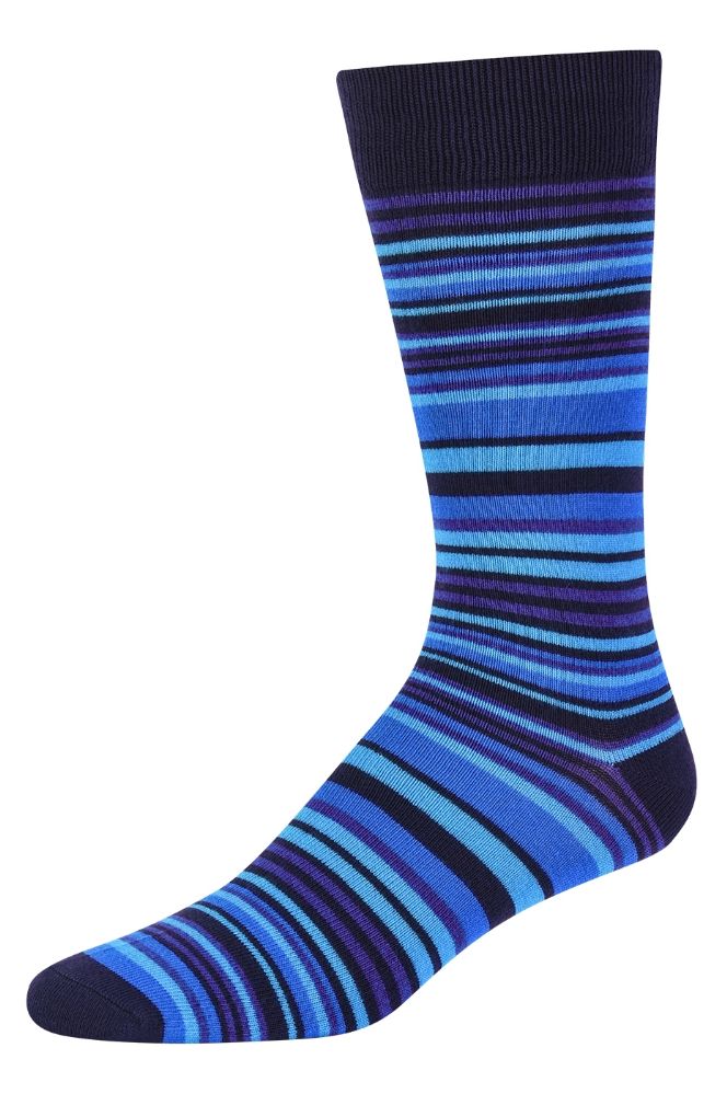 120 Pairs of Men's Bamboo Nylon Spandex Crew Dress Socks In Blue