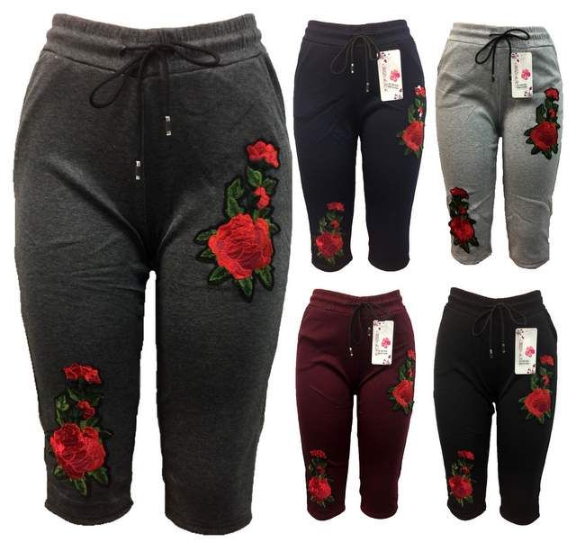 12 Pieces of Rose Flower Legging Assorted Colors Capris Pants
