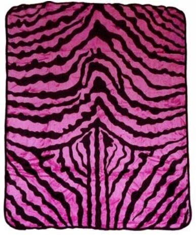 4 Wholesale Pink Zebra Printed Millenium Queen Blanket