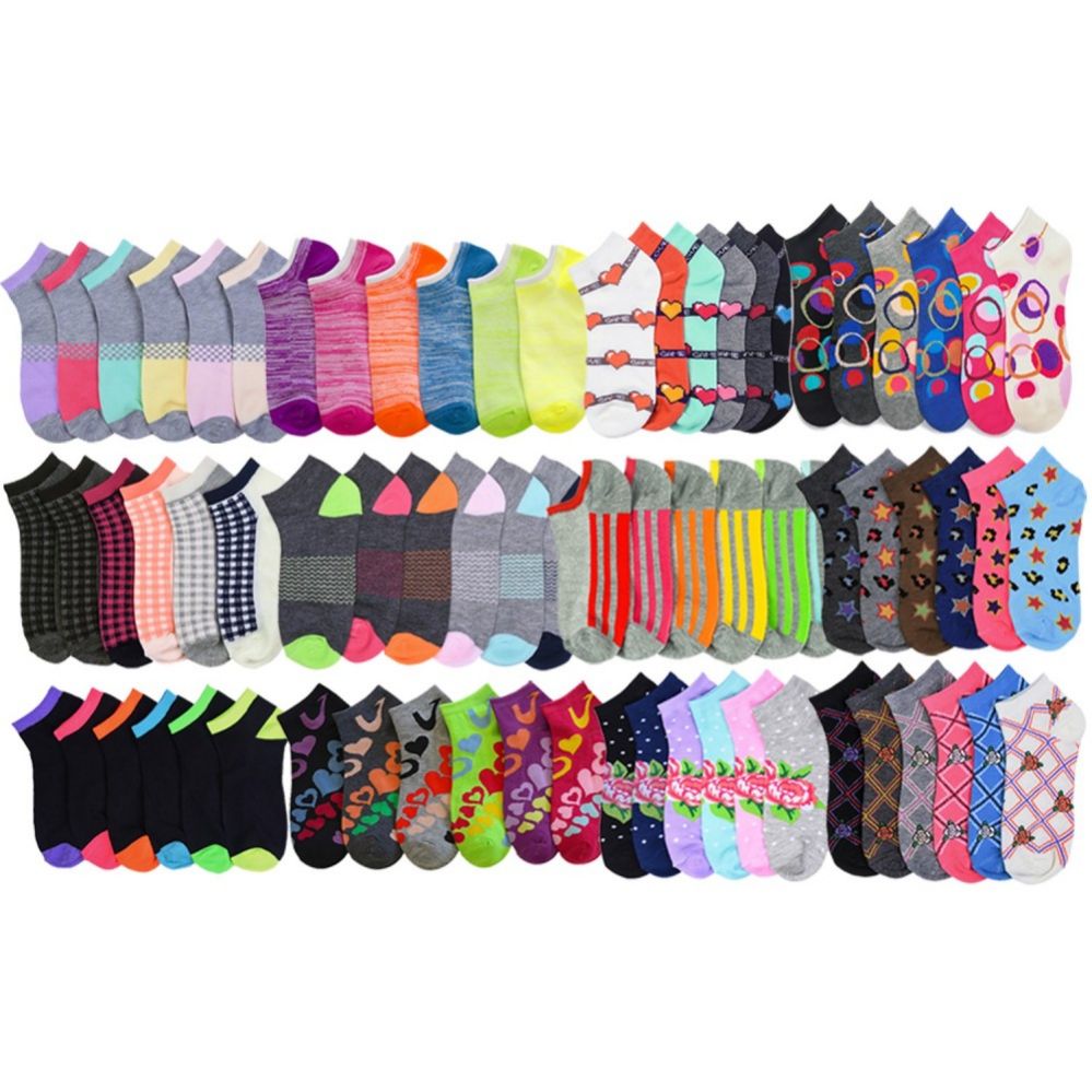 144 Pairs Women's Low Cut, No Show Footie Socks Size 6-8 In 12 Styles - Womens  Ankle Sock - at 