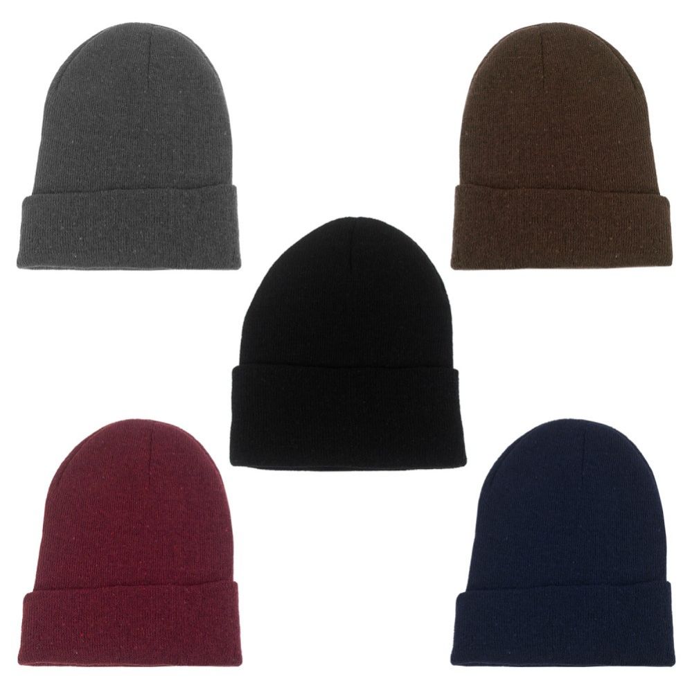 48 Wholesale Unisex Winter Beanie In 5 Assorted Colors