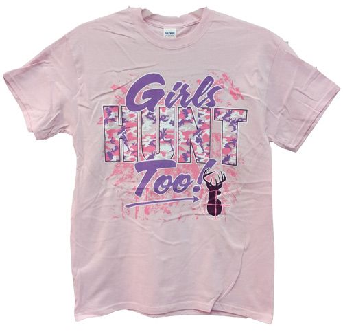 12 Pieces of Girls Hunt Too Pink T Shirts Assorted
