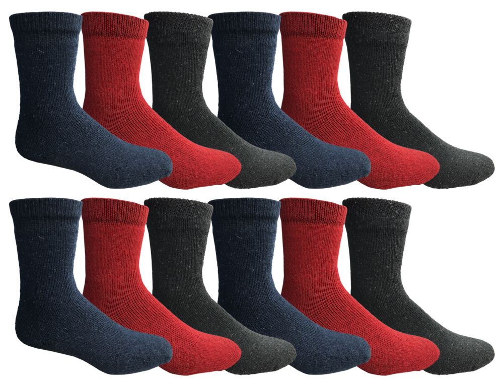 24 Pairs Yacht & Smith Womens Wholesale Winter Thermal Crew Socks Size 9-11 - Womens Thermal Socks