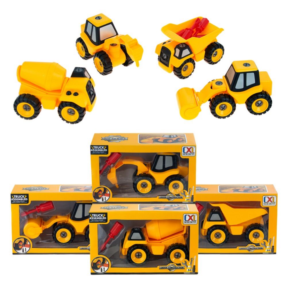 48 Wholesale Under Construction Assembly Trucks In 4 Assorted Styles