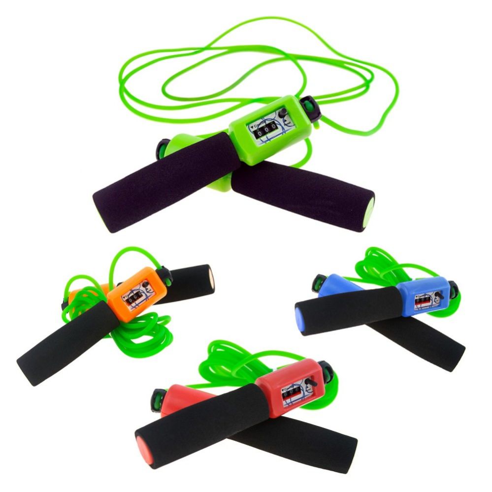 48 Pieces of Wholesale Kids 10 Ft Jump Rope With Foam Handle And Counter In 4 Assorted Colors