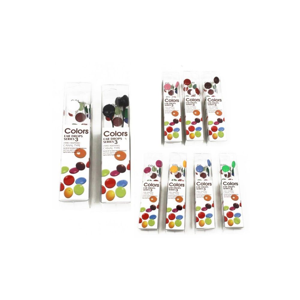 48 Pieces of Wholesale Ear Bud Headphones In 8 Assorted Colors - Bulk Case Of 48