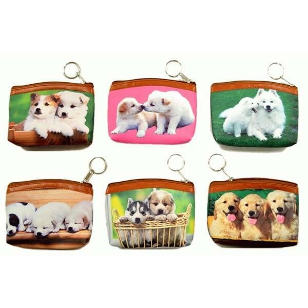 48 Wholesale Dogs Printed Coin Purse