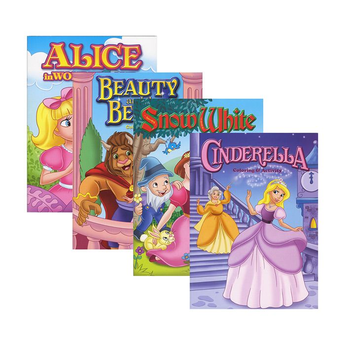 48 Wholesale Fairy Tales Girls Mix Coloring & Activity Books