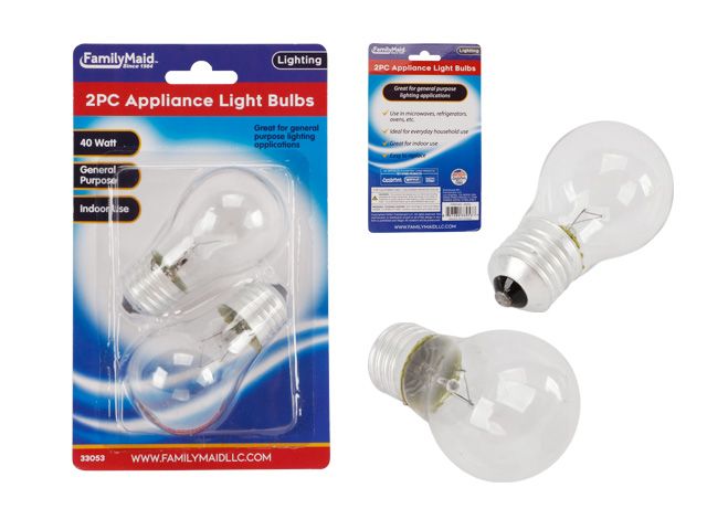 96 Pieces of 2pc 40 Watt Appliance Lightbulbs