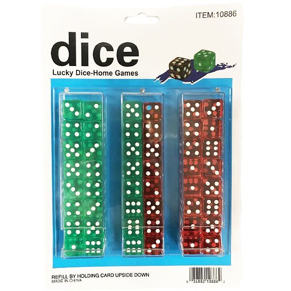 48 Regular Dice Die Brand Playing Cards Normal Dice Game 24 Red 24 Green 