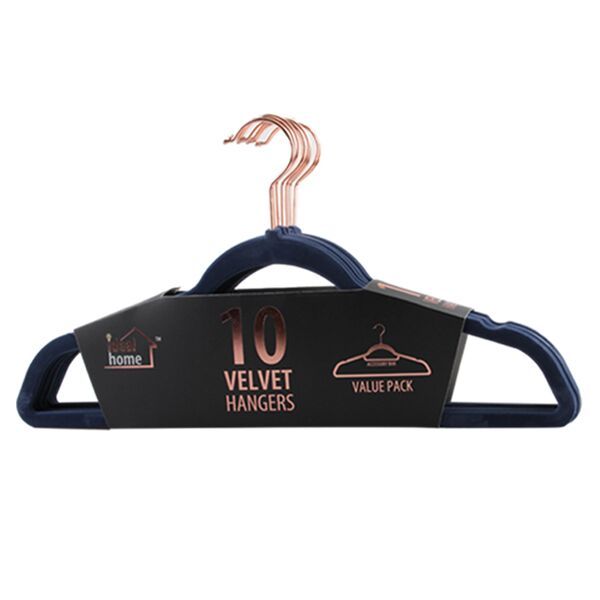 24 pieces of 10 Pack Navy Velvet Hanger