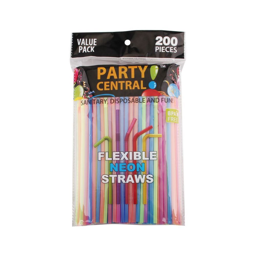 96 Pieces of 200 Pack Flexible Drinking Straws