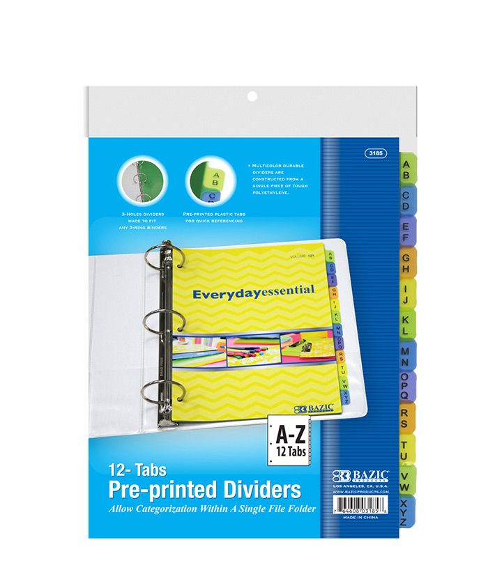 24 Pieces of Dividers W/ 12-Preprinted A-Z Tab