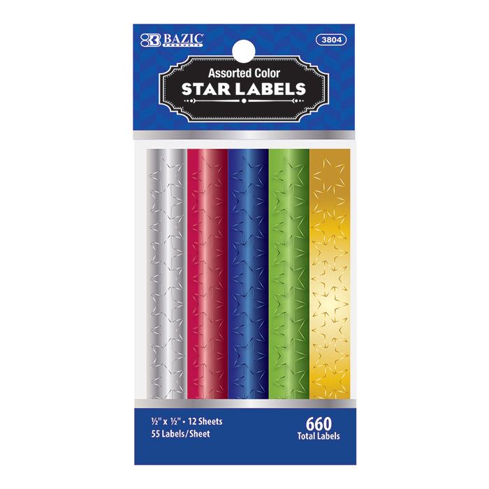 24 Pieces of Assorted Color Foil Star Label (660/pack)