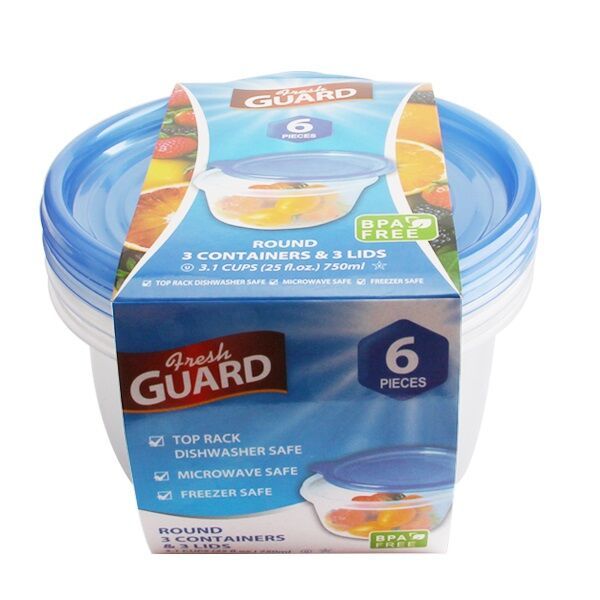 24 Wholesale 6 Pack Round Food Container