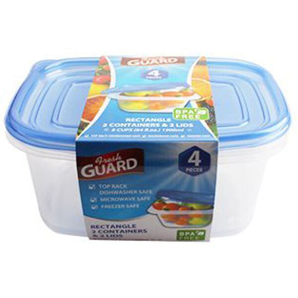 24 Wholesale 4 Pack Rectangle Food Container