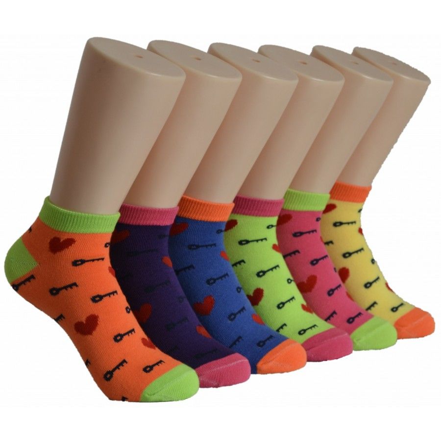 480 Wholesale Women's Hearts Low Cut Ankle Socks