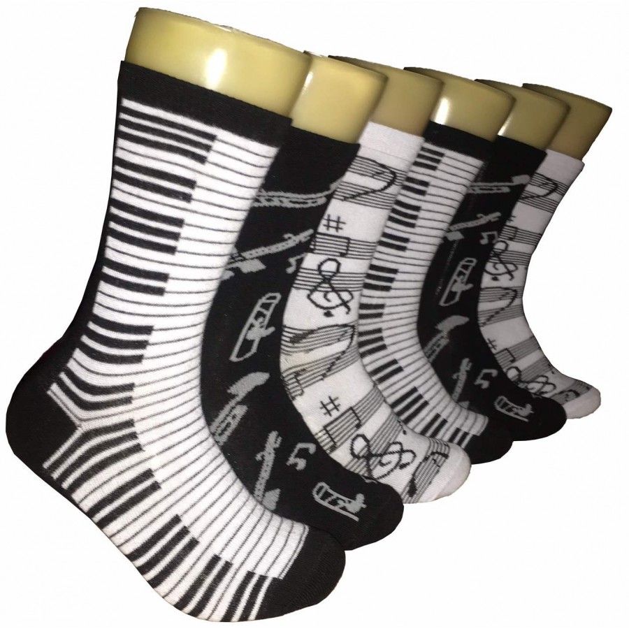 360 Pairs of Women's Music Print Crew Socks