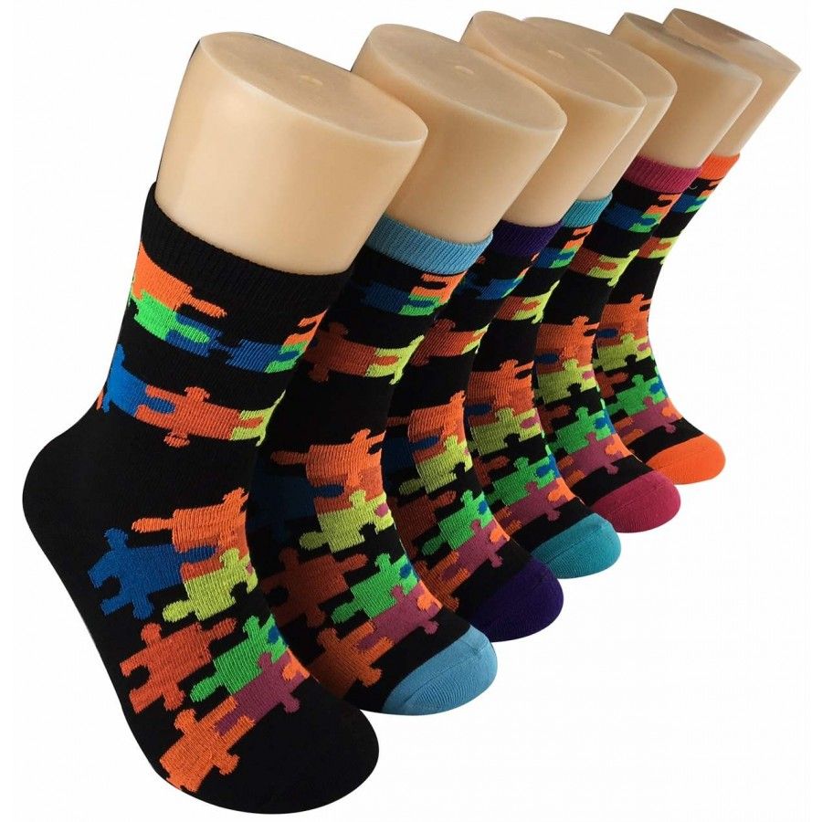 360 Pairs of Women's Puzzle Piece Crew Socks