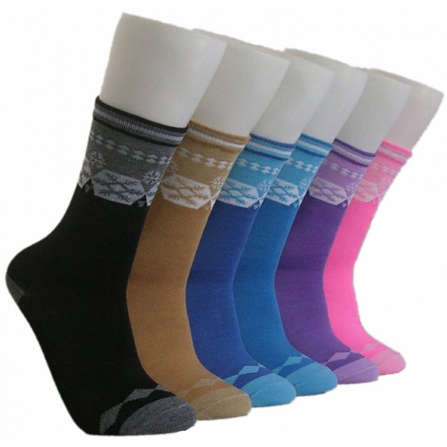 Women's Solid Black Crew Sock