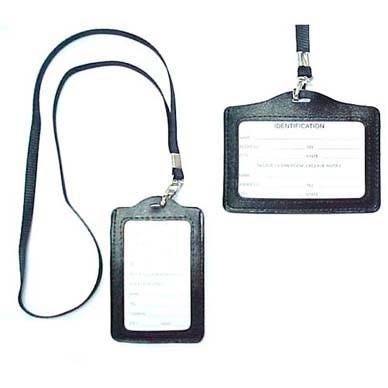 24 Pieces of Id Holder W/necklace Black