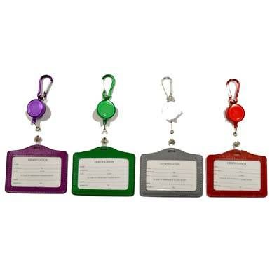 24 Pieces of Id Holder Horizontal W/ret'able Asst Col