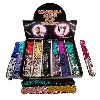 24 Pieces of Reversible Sequins Slap Bracelet