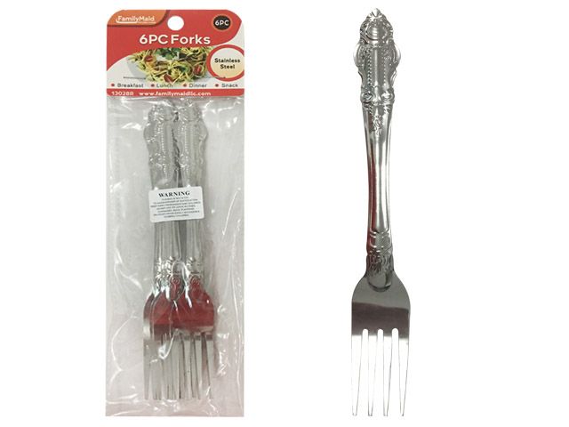 96 Wholesale 6 Piece Stainless Steel Forks