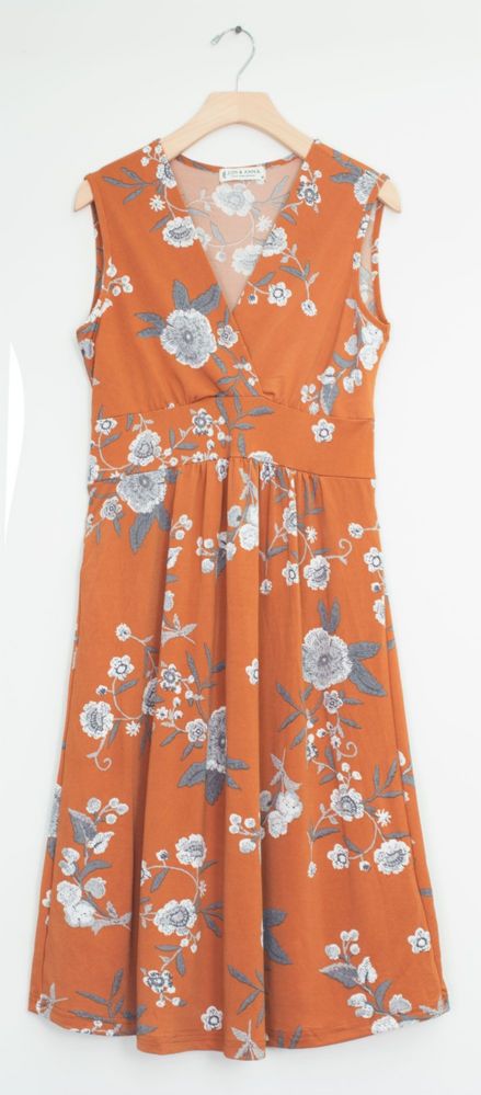 Organic Cotton You Are My Sunshine Tie Top Twirl Dress In Mustard