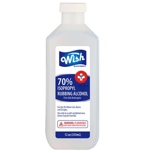 24 Pieces Wish Rubbing Alcohol 12oz 70% (84/pallet) - First Aid and Bandages