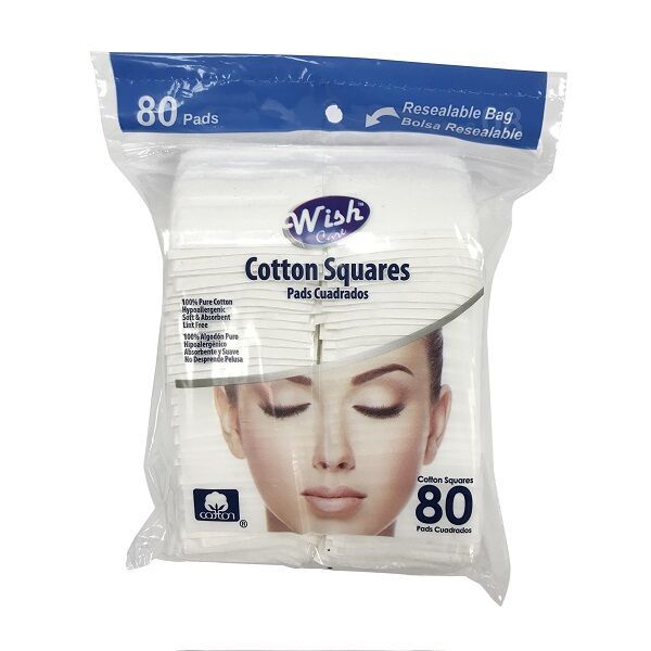 48 Pieces Wish 80 Count Square Cotton Pad Cotton Balls & Swabs at