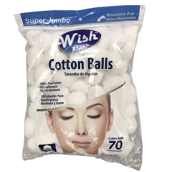 96 Wholesale Wish 70 Count Cotton Balls at