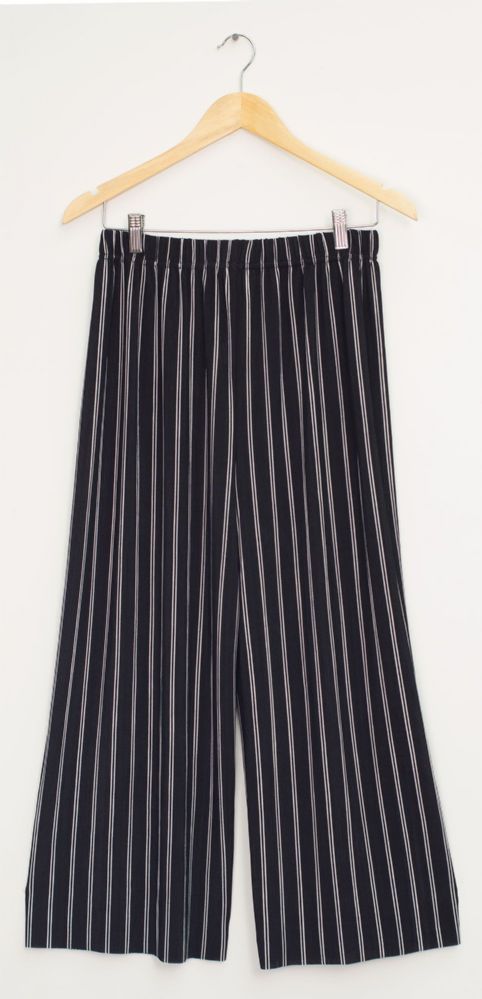 12 Wholesale Stripe Coulottes Multi Color Double Black