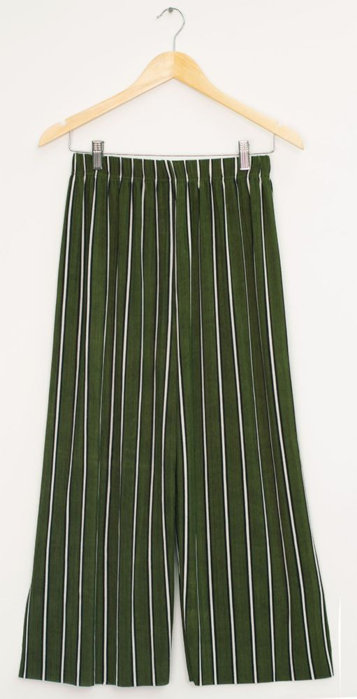 12 Wholesale Stripe Coulottes Multi Color Hunter Green