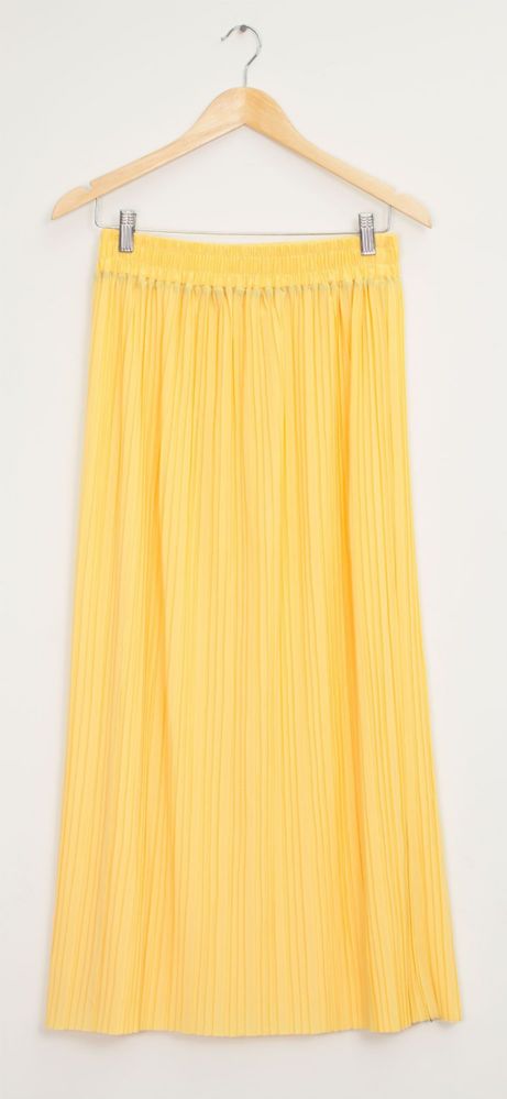 12 Wholesale Pleated Waistband Skirt Yellow